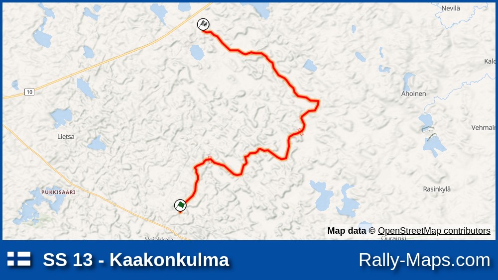SS 13 - Kaakonkulma stage map | Hankiralli 1990 [ERC] ? 