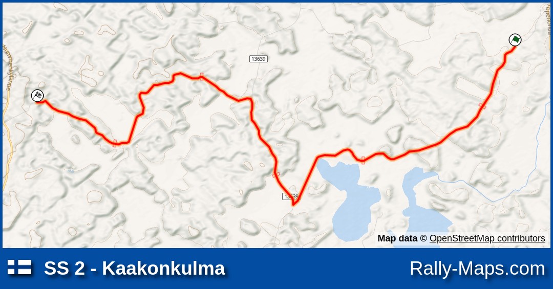 SS 2 - Kaakonkulma stage map | Kaloppiralli 1999 ? 