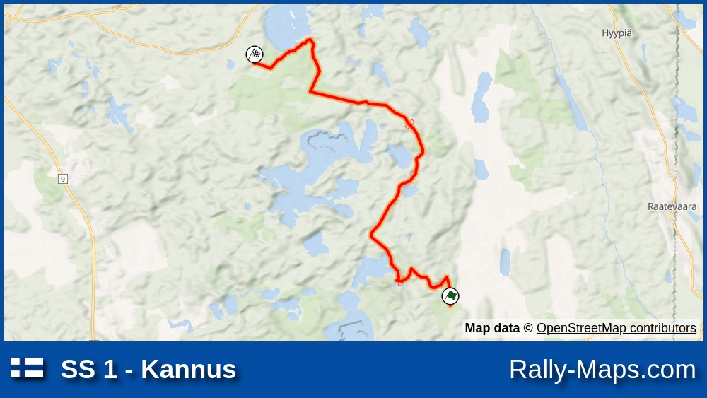 SS 1 - Kannus stage map | Keski-Karjala Ralli 2017 ? 