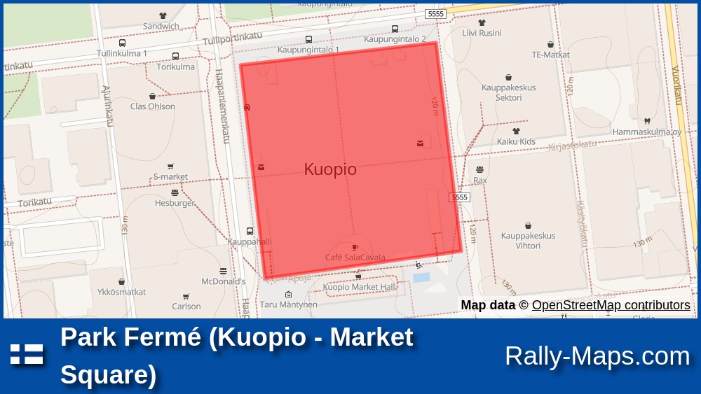 Park Fermé (Kuopio - Market Square) stage map | Kuopio Ralli 2022  [RALLI-SM] ? 