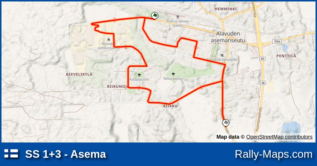 SS 1+3 - Asema stage map | Miljoona Ralli 1999 ? 
