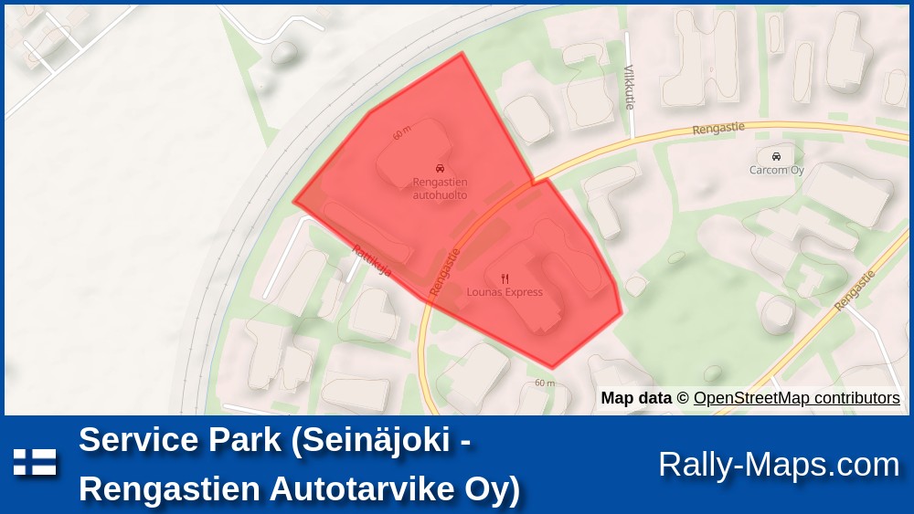 Service Park (Seinäjoki - Rengastien Autotarvike Oy) stage map | Pohjanmaa  Ralli 2022 [ERT] ? 