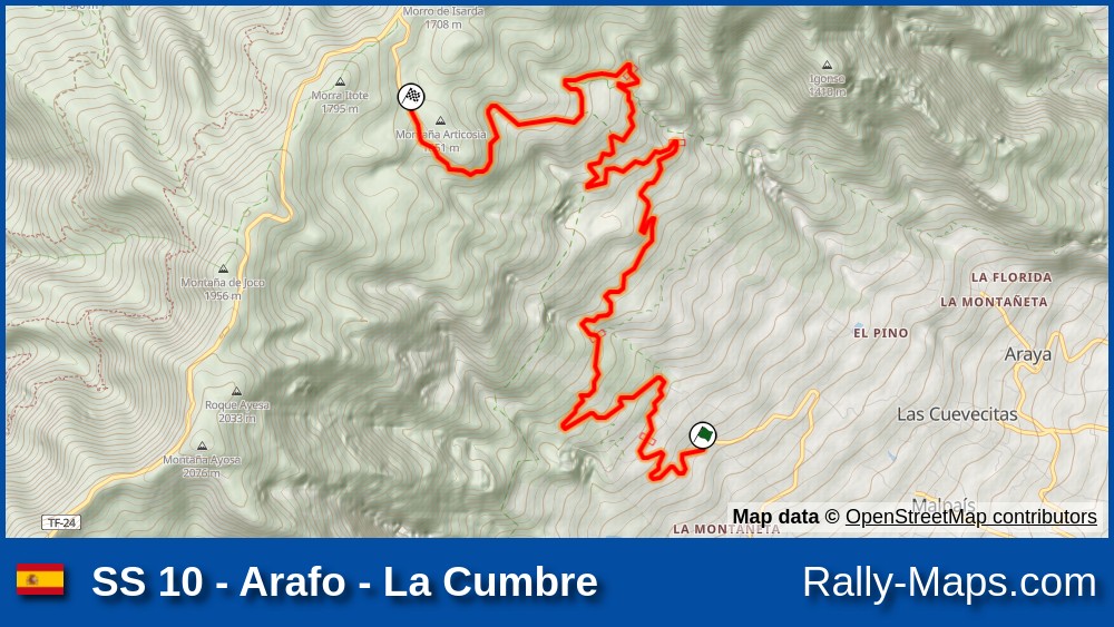 Karte Wp 10 Arafo La Cumbre Rally Isla De Tenerife 10 Rallyekarte De