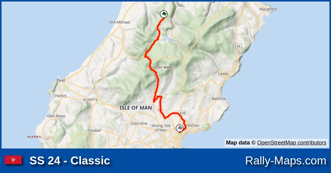 SS 24 Classic stage map Rally Isle of Man 2006 [BRC] 🌍