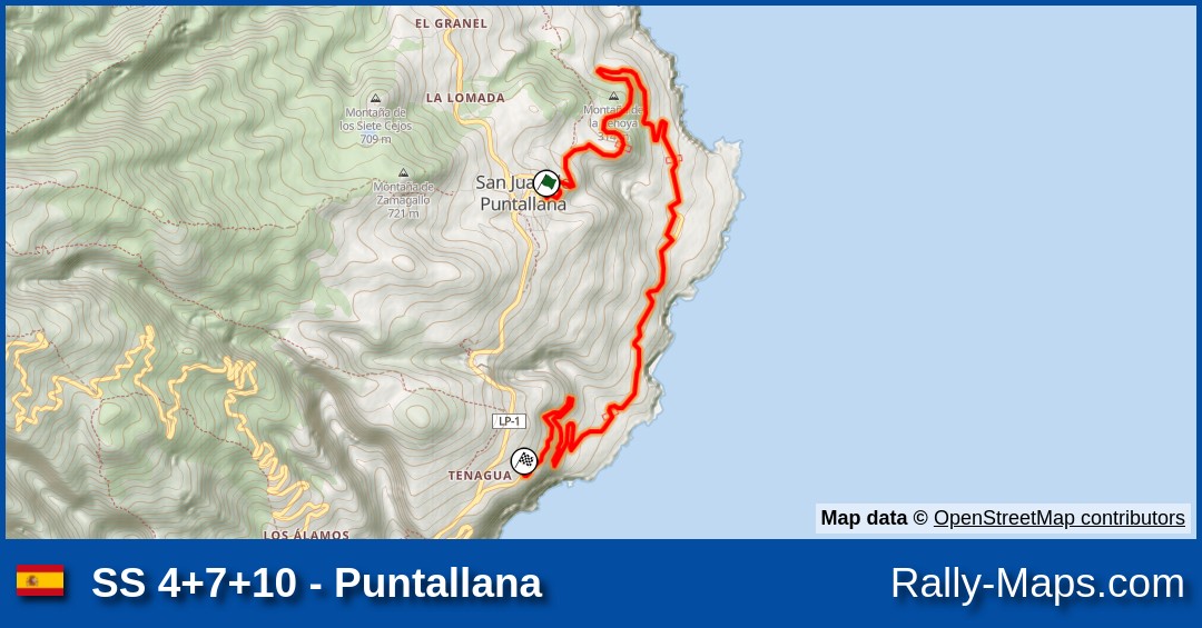 SS 4+7+10 - Puntallana stage map | Rallye La Palma Isla Bonita 2018 🌍