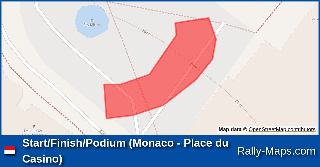 Start/Finish/Podium (Monaco Place du Casino) stage map Rallye Monte