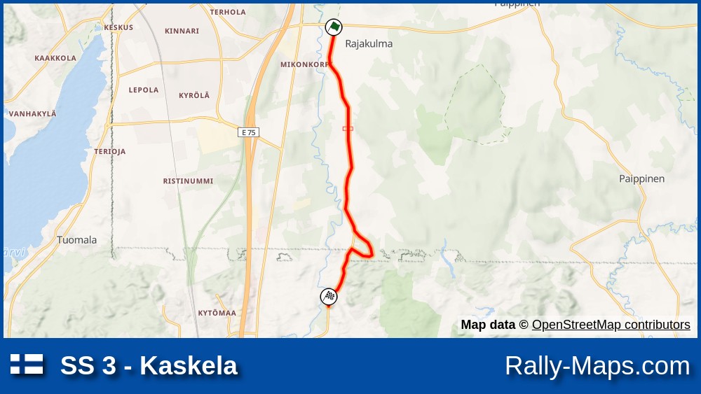 SS 3 - Kaskela stage map | Vantaa-ralli 1985 ? 